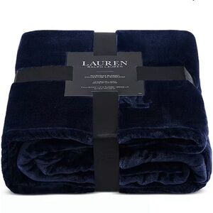 Ralph Lauren Deep Blue Plush Blanket